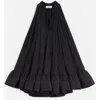 Lanvin Short Ruffle Dress Front Drawstring In Black