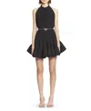 Lanvin Short Ruffle Dress Front Drawstring In Black