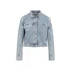 Lanvin Denim Cropped Jacket Patch Pocket In Blue