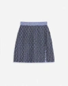 Lanvin Patterned Intarsia-knit Mini Skirt In New Blue