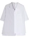 Lanvin Mix-stripe Asymmetric Cotton Shirt