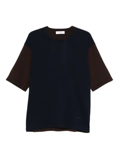 Lanvin Short-sleeve Colour-block T-shirt In Black
