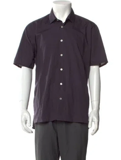Pre-owned Lanvin Short Sleeve Dress Shirt In Purple