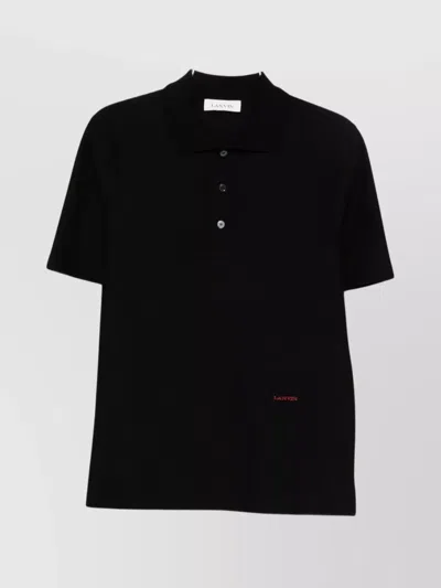 LANVIN SHORT SLEEVE POLO SHIRT WITH RIBBED COLLAR