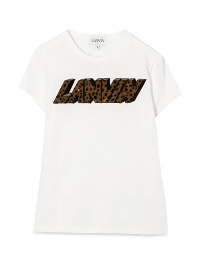 Lanvin Short Sleeve Spotted Logo T-shirt In White