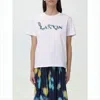 Lanvin Short-sleeved Cotton T-shirt With Graphic Logo Design In White