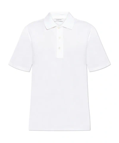 Lanvin Short-sleeved Polo Shirt In White