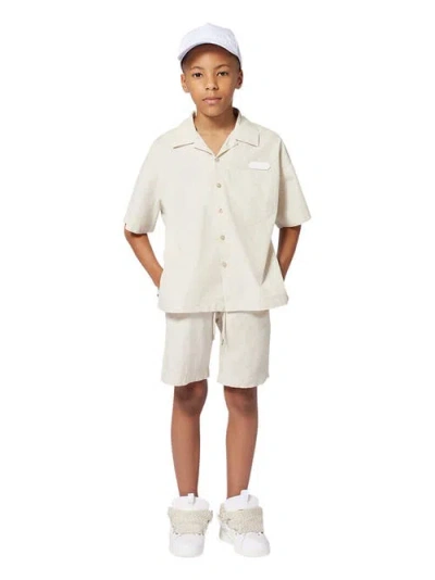 Lanvin Kids'  Short-sleeved Shirt In Neutral