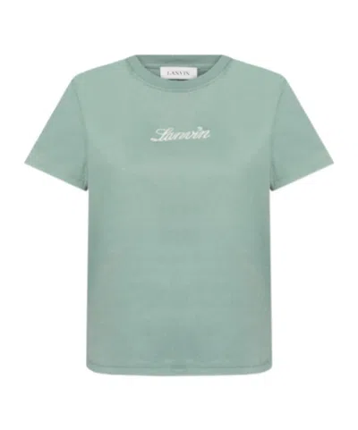 LANVIN LANVIN LOGO EMBROIDERED CREWNECK T-SHIRT