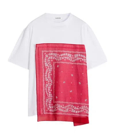 LANVIN LANVIN BANDANA-PANEL ASYMMETRIC T-SHIRT