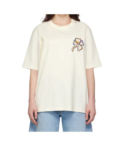 Lanvin White Clover Snake Patch T-shirt In Enamel