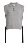 Lanvin Short Sleeveless Cashmere-blend Jumper In Gray