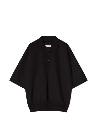 Lanvin Short-sleeve Polo Shirt In Black