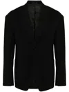 Lanvin Structured Blazer With Wide Shoulders In Black