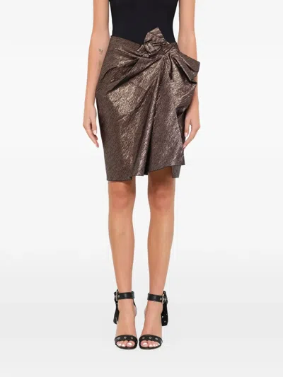 Lanvin Show Bow-detail Mini Skirt In Brown