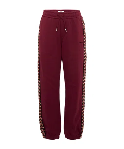 Lanvin Side-stripe Track Pants In Burgundy