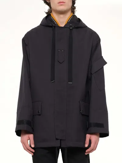 Lanvin Side-zip Hooded Parka In Purple