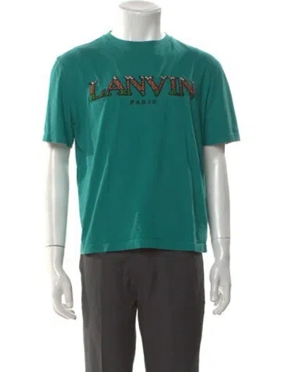 Pre-owned Lanvin Signature Logo Graphic Print T-shirt In Green