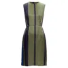 Lanvin Silk Abstract Inverted Darts Dress In Multi