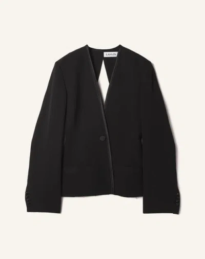 Lanvin Silk And Viscose Open-back Jacket In Multi