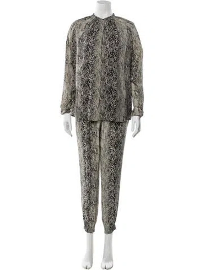 Pre-owned Lanvin Silk Animal Print Pant Set In Multi