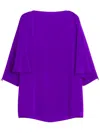 Lanvin Openwork Sleeves Silk Top In Purple