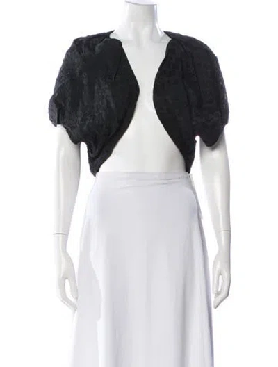 Pre-owned Lanvin Silk Bolero In Black