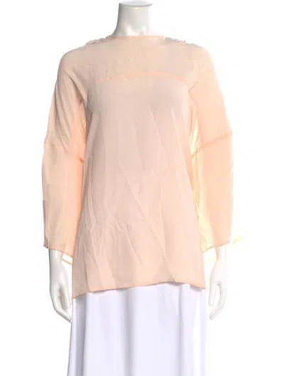 Pre-owned Lanvin Silk Crew Neck Blouse In Pink