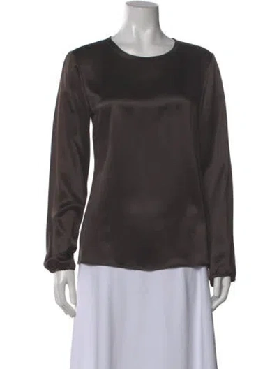 Pre-owned Lanvin Silk Crew Neck Top In Gray