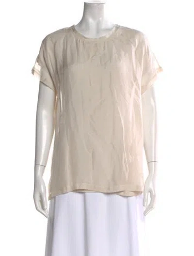 Pre-owned Lanvin Silk Crew Neck Top In Neutral