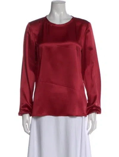 Pre-owned Lanvin Silk Crew Neck Top In Red