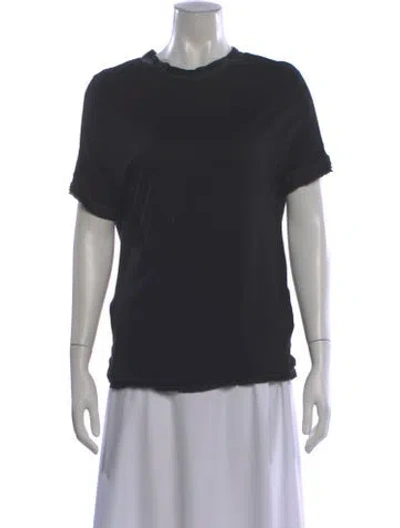Pre-owned Lanvin Silk Crew Neck T-shirt In Black