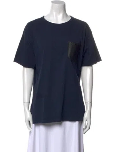 Pre-owned Lanvin Silk Crew Neck T-shirt In Blue