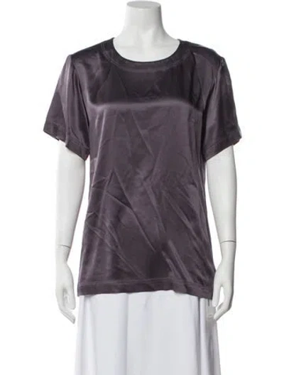 Pre-owned Lanvin Silk Crew Neck T-shirt In Purple