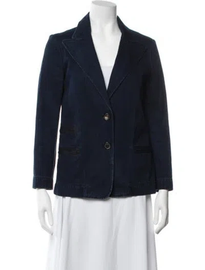 Pre-owned Lanvin Silk Denim Jacket In Blue