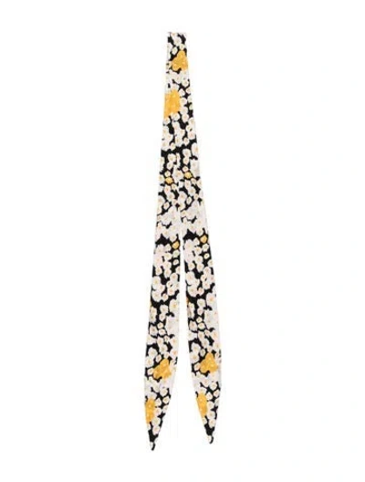 Pre-owned Lanvin Silk Floral Print Bandana In Neutrals