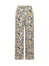 Lanvin Printed Satin Pant In Black