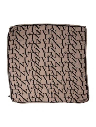 Pre-owned Lanvin Silk Graphic Print Scarf In Black/red