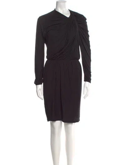 Pre-owned Lanvin Silk Knee-length Dress In Black