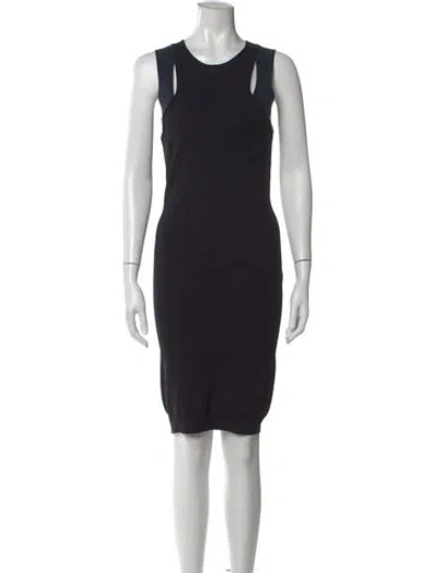 Pre-owned Lanvin Silk Knee-length Dress In Black
