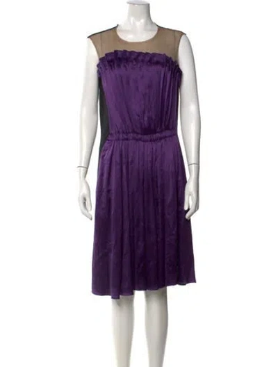 Pre-owned Lanvin Silk Knee-length Dress In Black