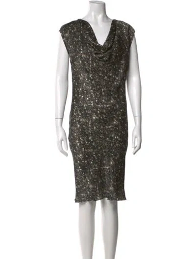 Pre-owned Lanvin Silk Knee-length Dress In Black