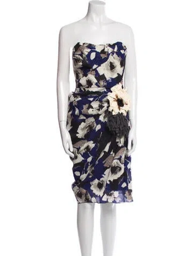 Pre-owned Lanvin Silk Knee-length Dress In Blue