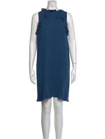 Pre-owned Lanvin Silk Knee-length Dress In Blue