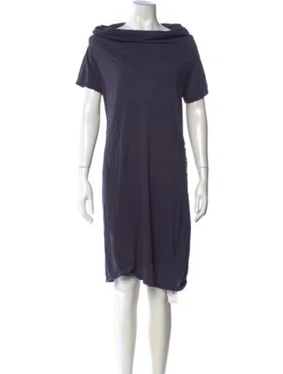 Pre-owned Lanvin Silk Knee-length Dress In Blue