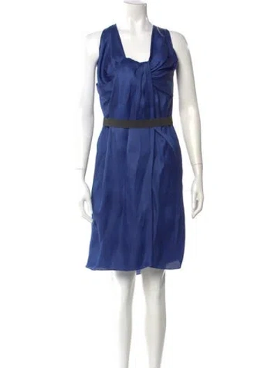 Pre-owned Lanvin Silk Knee-length Dress In Blue