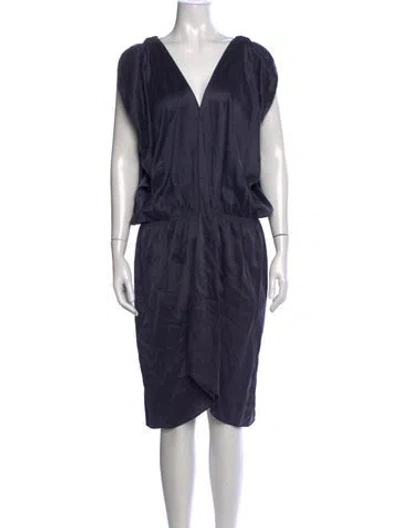 Pre-owned Lanvin Silk Knee-length Dress In Blue