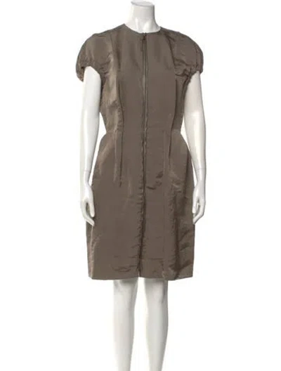 Pre-owned Lanvin Silk Knee-length Dress In Gray