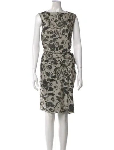 Pre-owned Lanvin Silk Knee-length Dress In Gray