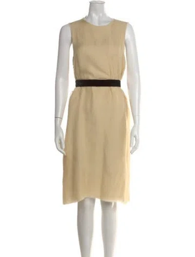 Pre-owned Lanvin Silk Knee-length Dress In Neutral